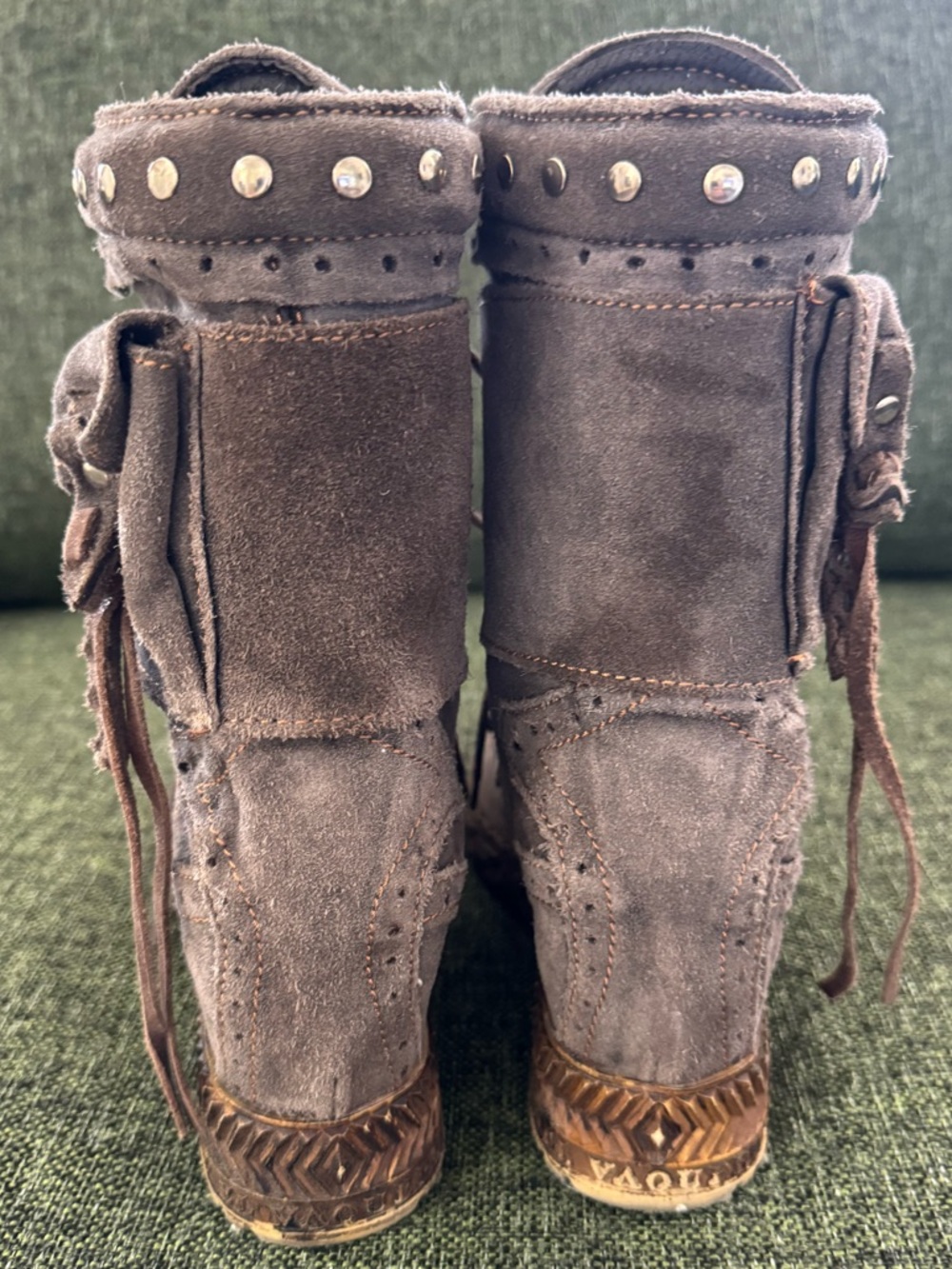 EUC 37 EL VAQUERO NIKILA SUEDE BOOTS 7-7.5 US - Picture 3 of 5